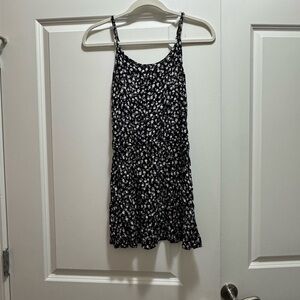 Floral Black and White Dress